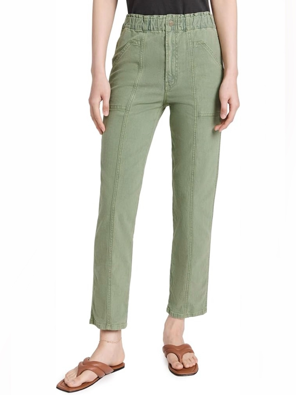 MOTHER Springy Ankle Straight Jeans Loden Frost Green Utility 26